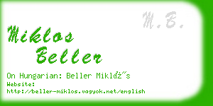 miklos beller business card